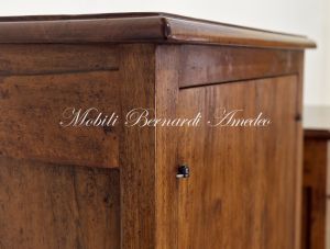 Shoe rack pantry cabinet in solid walnut wood with 2 doors, height 160 cm